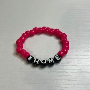 Pink “Home” Custom Bead Bracelet